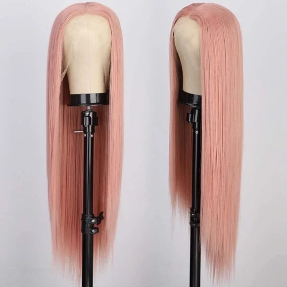 26” PINK 13x4 Long Straight Lace Front Wig NEW